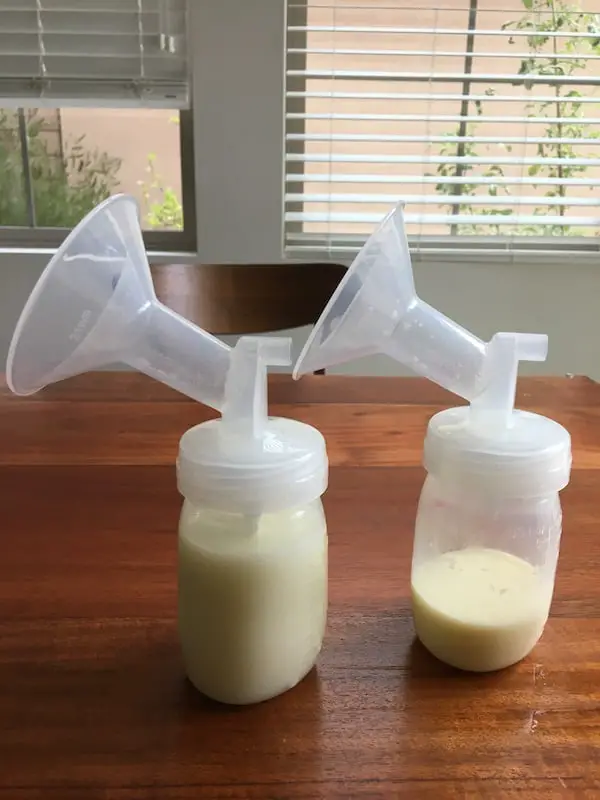 bottles with milk