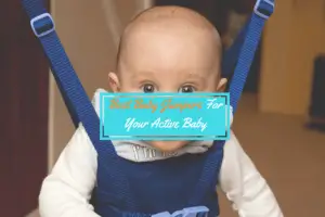 baby tied to a baby jumper