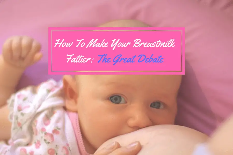 baby with blue eyes is breastfeeding itself