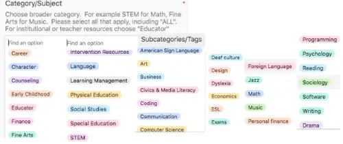 categories of classes