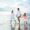 family on beach